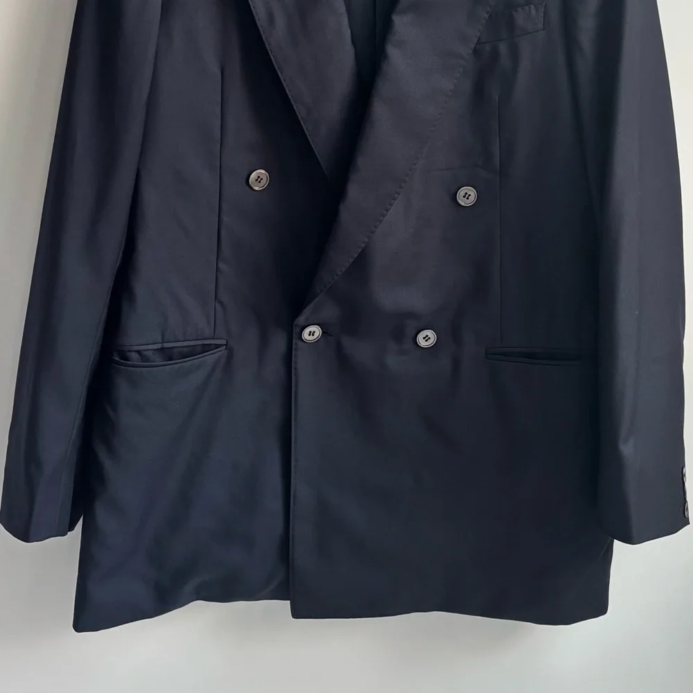 Canali Loro Piana Tyrone Wool Classic Black Men's Blazer Size 50